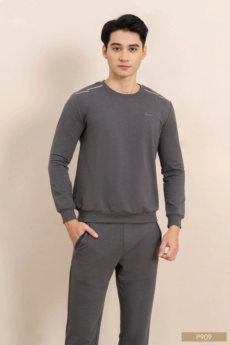 Bộ nỉ nam cao cấp màu xám | Santino chính hãng